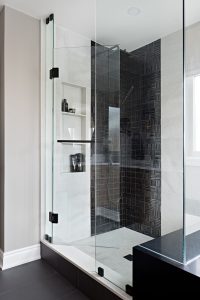 Interior Design White and Black Shower Tile