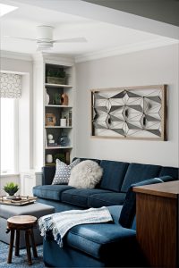 Interior Design Blue Sectional Family Room