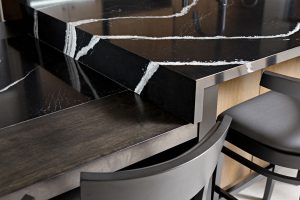 Interior Design Kitchen Black Countertop with White Lines