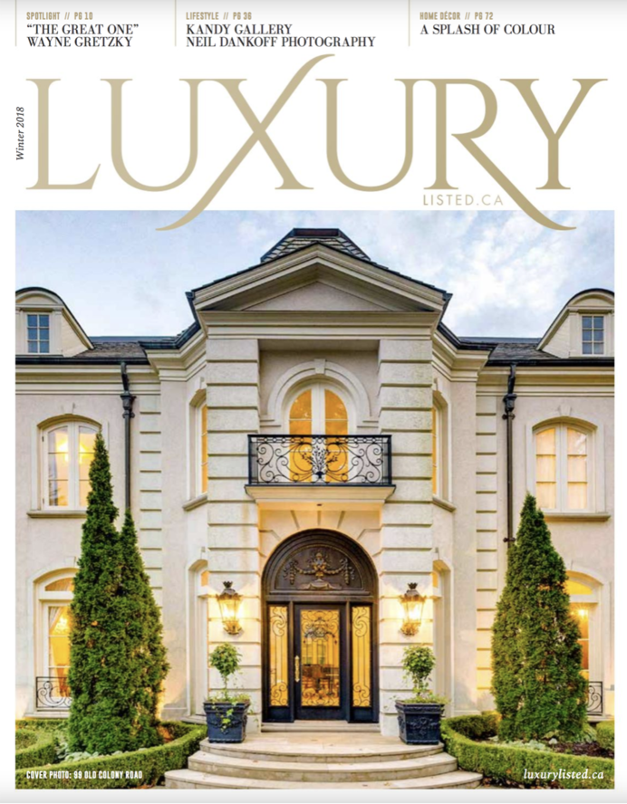 izzale Interior Design Oakville Luxury magazine winter 2018 cover