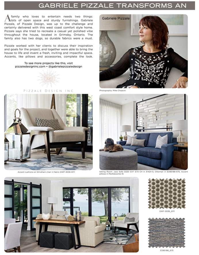 Pizzale Interior Design Oakville Kravet Inspired Living magazine Gabriele Pizzale