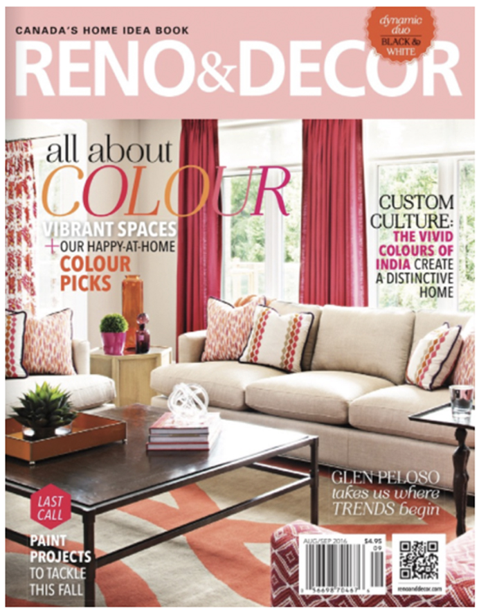 Pizzale Interior Design Oakville Reno & Decor magazine fall 2016 cover