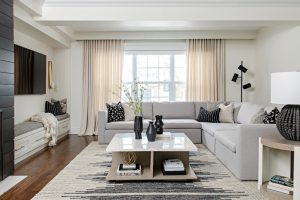 Living room Interior Design Oakville with coffee table