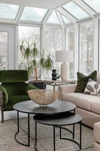 Living room Interior Design Oakville with coffee table